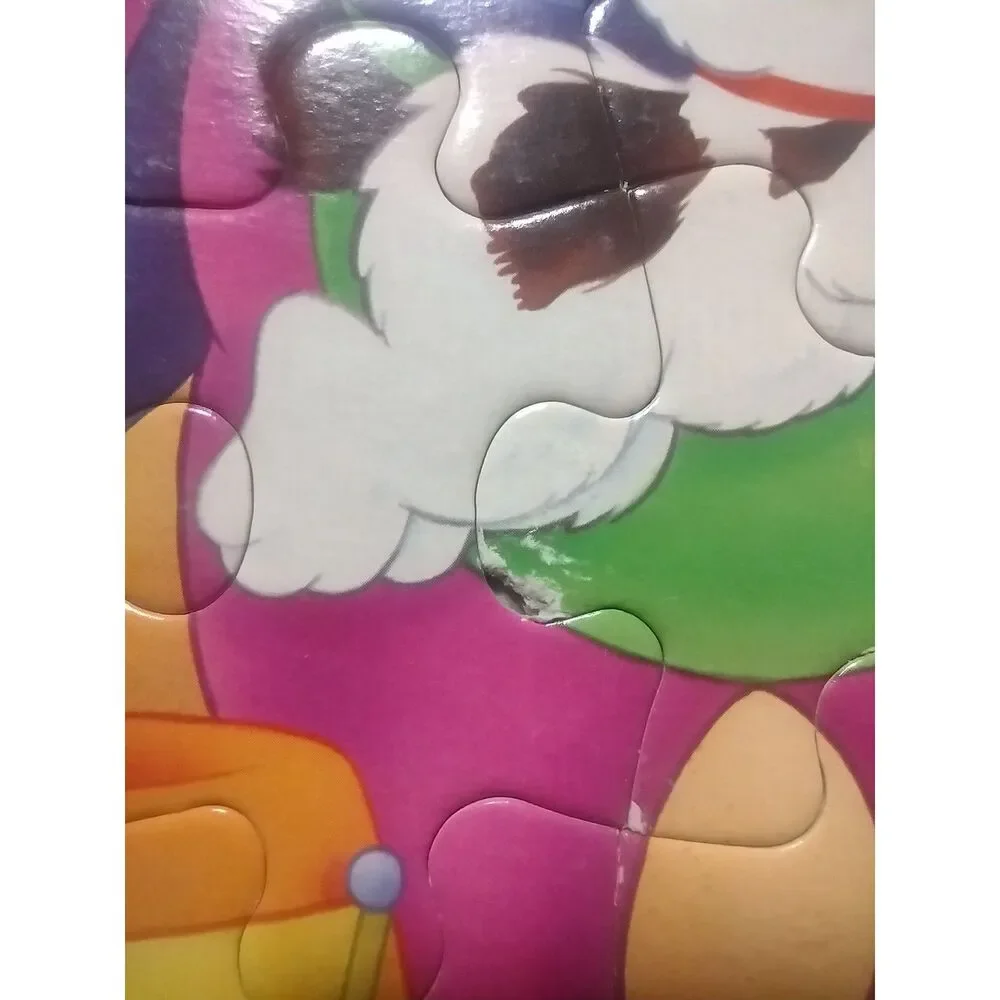 Vintage 1993 Barney Frame Tray 25 Piece‎ Circus Puzzle Milton Bradley 4364-10